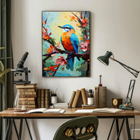 Vibrant Bird and Flowers: A Captivating Animal Poster PosterGoat