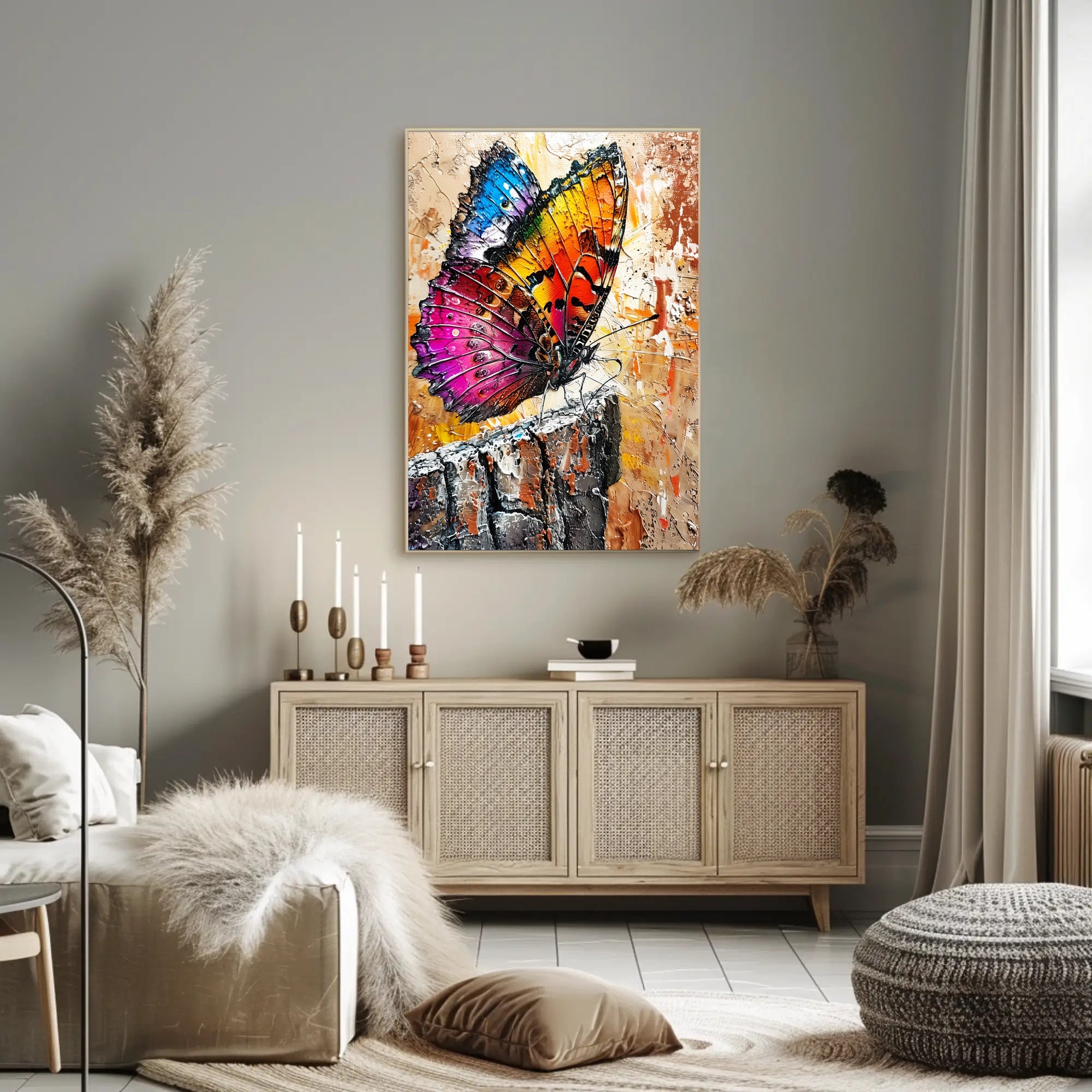 Vibrant Butterfly Art Print Abstract or Artistic Poster PosterGoat