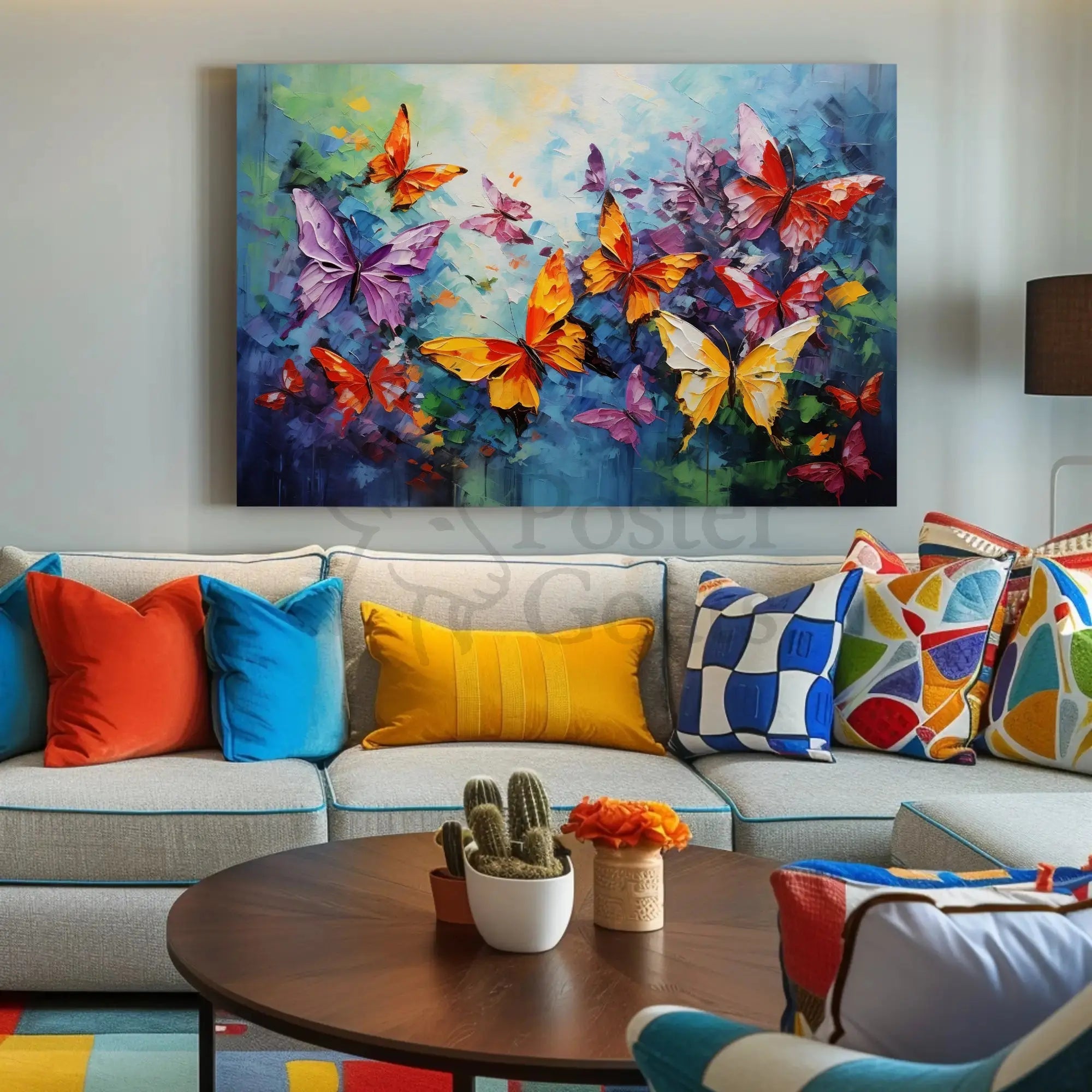 Vibrant Butterfly Impressionism Art Print Animal Poster PosterGoat