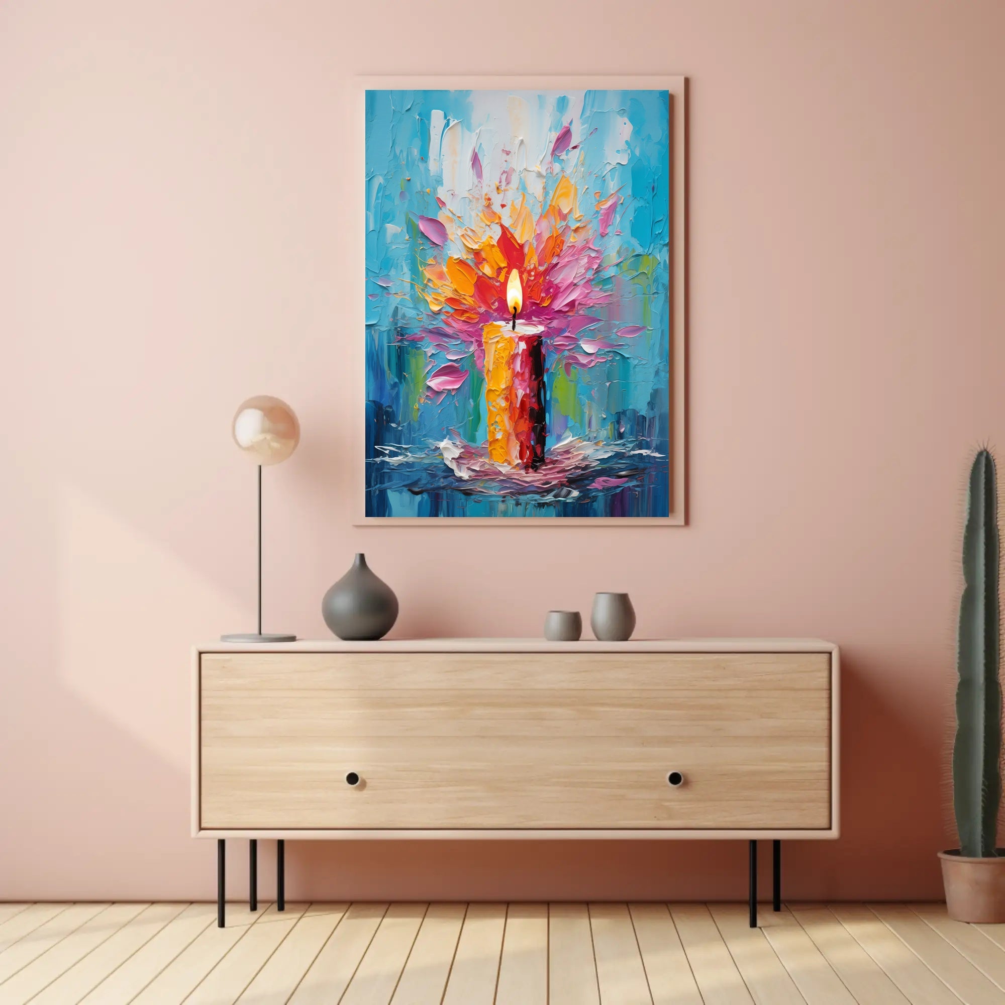 Vibrant Candle Burst Abstract or Artistic Poster PosterGoat