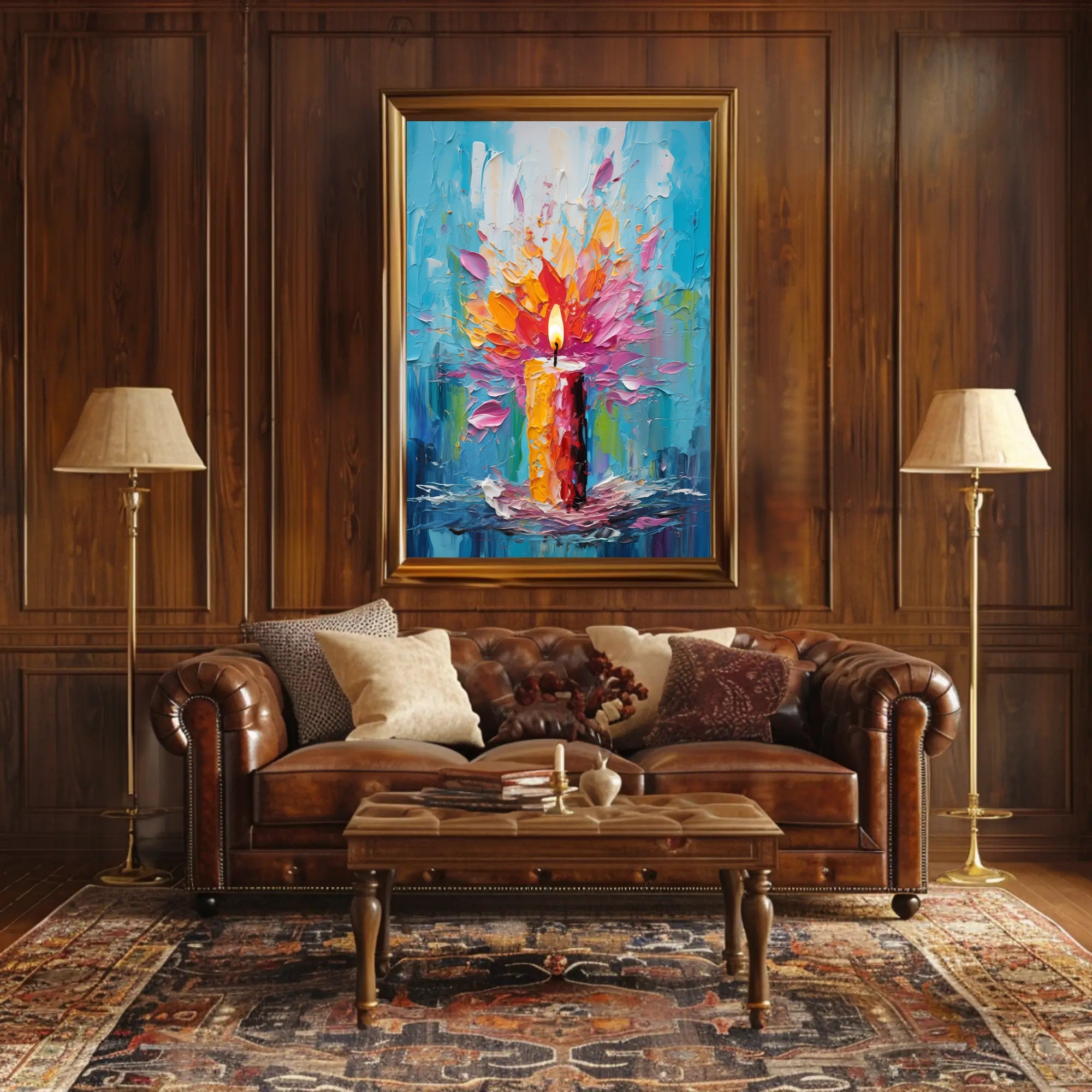 Vibrant Candle Burst Abstract or Artistic Poster PosterGoat