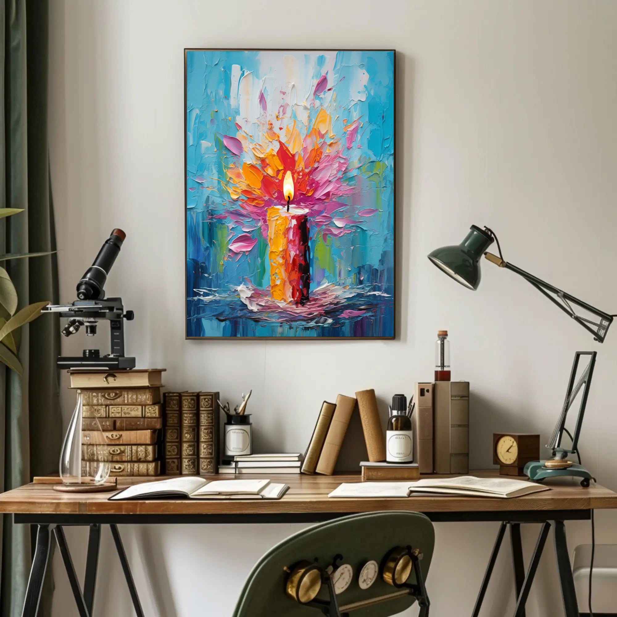 Vibrant Candle Burst Abstract or Artistic Poster PosterGoat