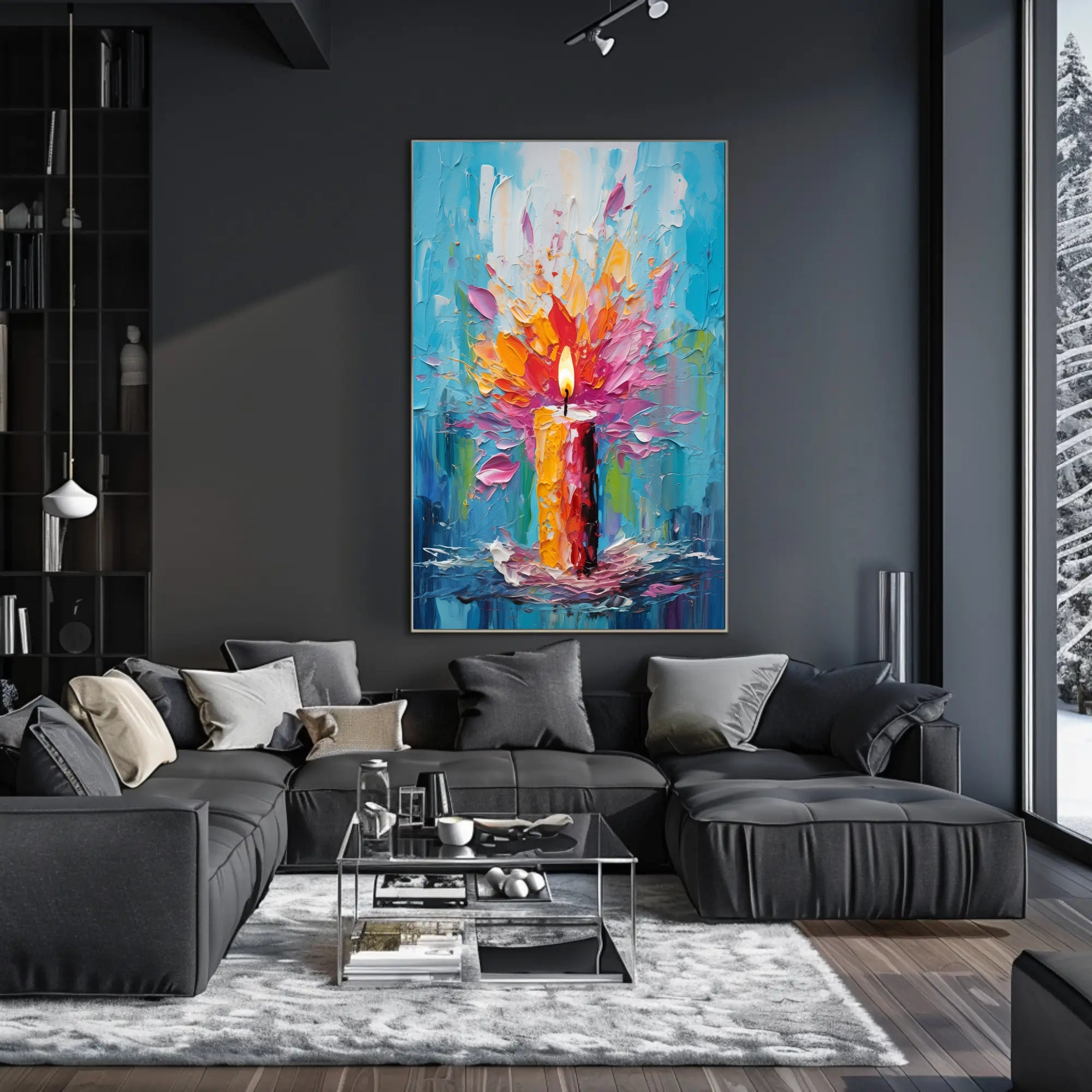 Vibrant Candle Burst Abstract or Artistic Poster PosterGoat