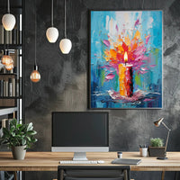 Vibrant Candle Burst Abstract or Artistic Poster PosterGoat