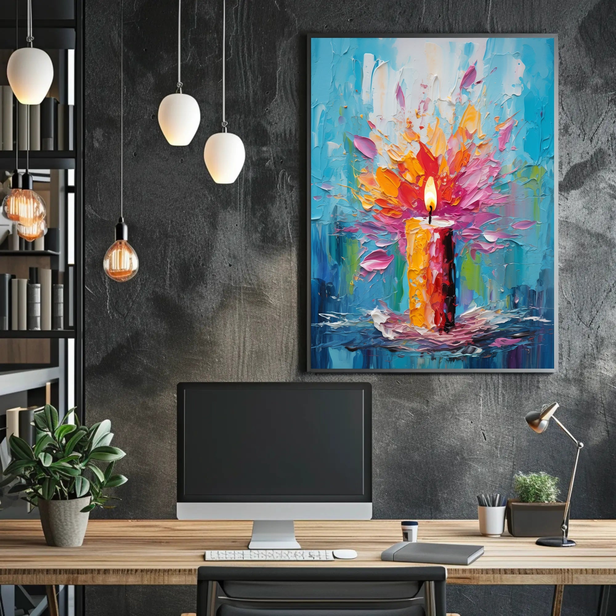 Vibrant Candle Burst Abstract or Artistic Poster PosterGoat