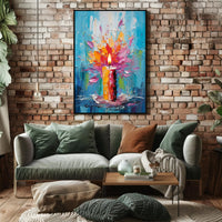 Vibrant Candle Burst Abstract or Artistic Poster PosterGoat