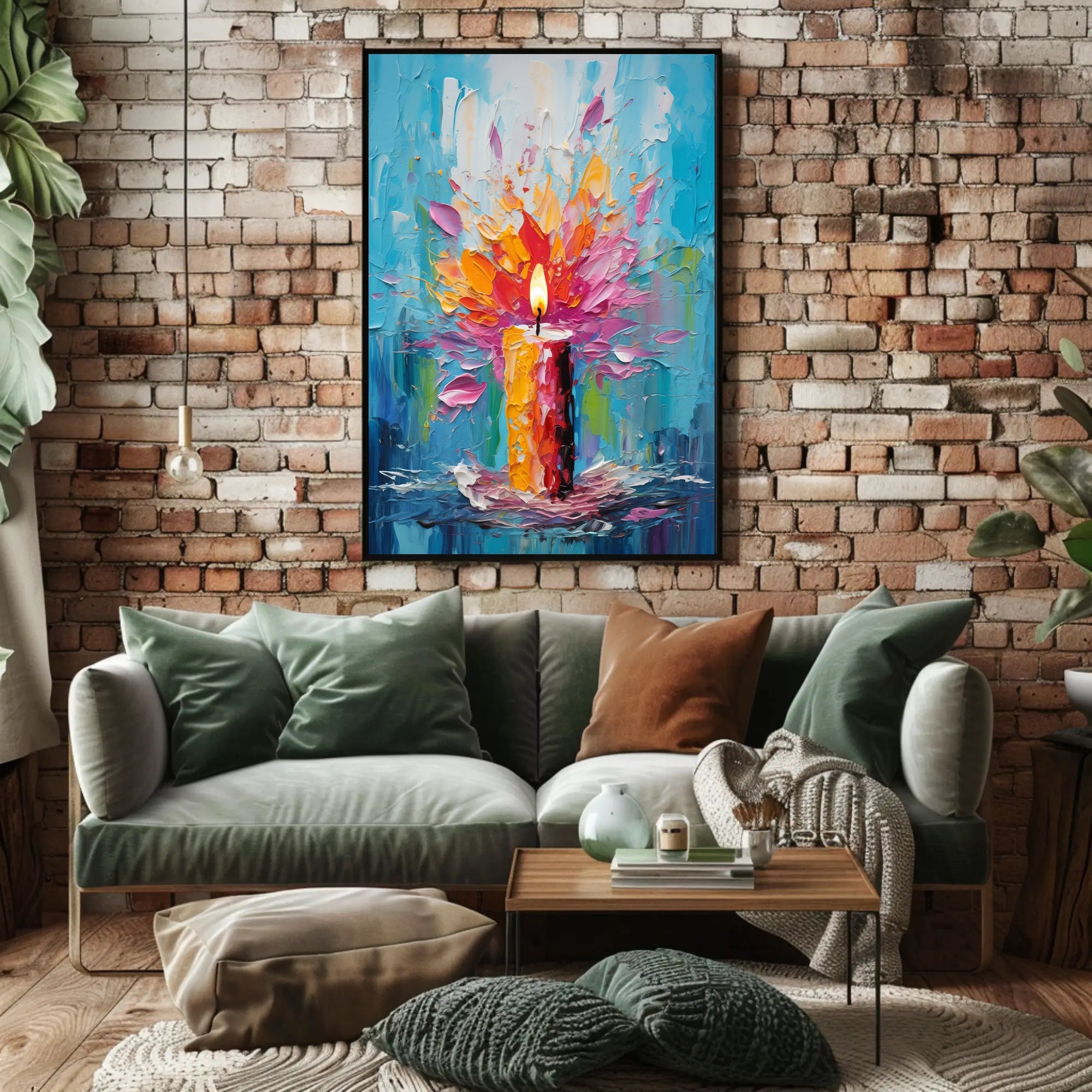 Vibrant Candle Burst Abstract or Artistic Poster PosterGoat