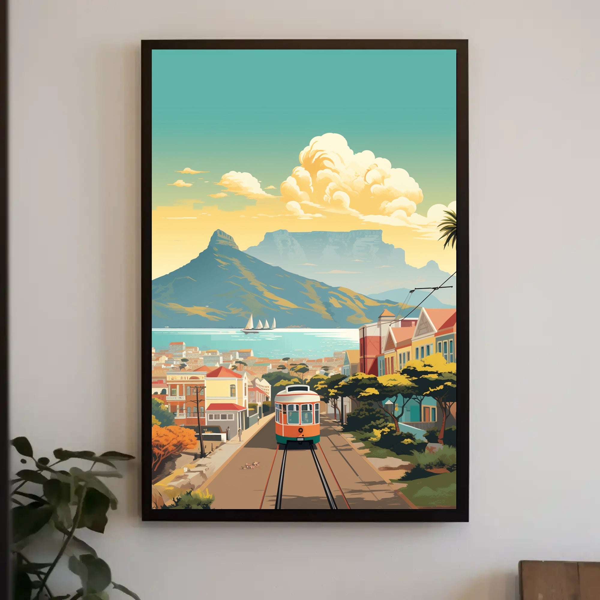 Vibrant Cape Town Cityscape Travel Poster PosterGoat