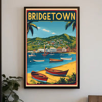 Vibrant Caribbean Seaside Travel Poster PosterGoat