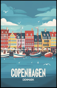 Vibrant Copenhagen Harbor Travel Poster PosterGoat