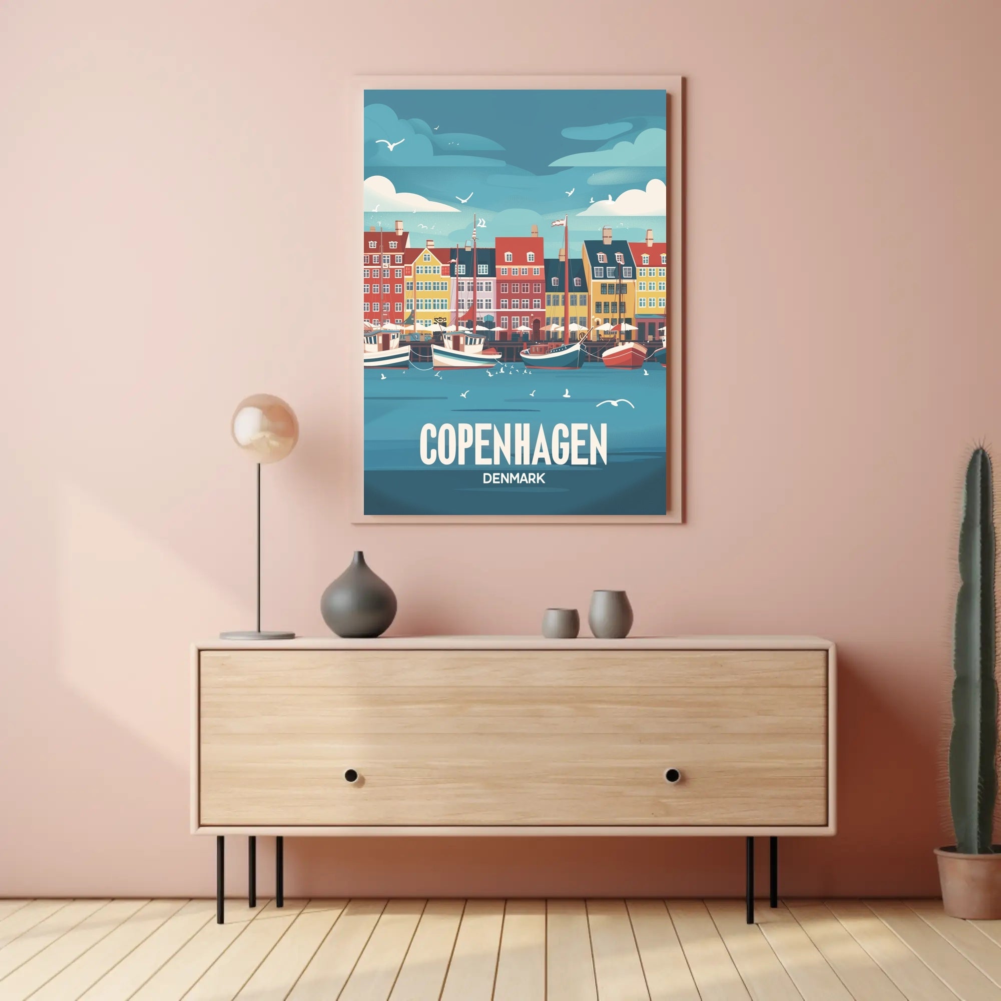 Vibrant Copenhagen Harbor Travel Poster PosterGoat
