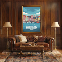 Vibrant Copenhagen Harbor Travel Poster PosterGoat
