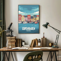 Vibrant Copenhagen Harbor Travel Poster PosterGoat
