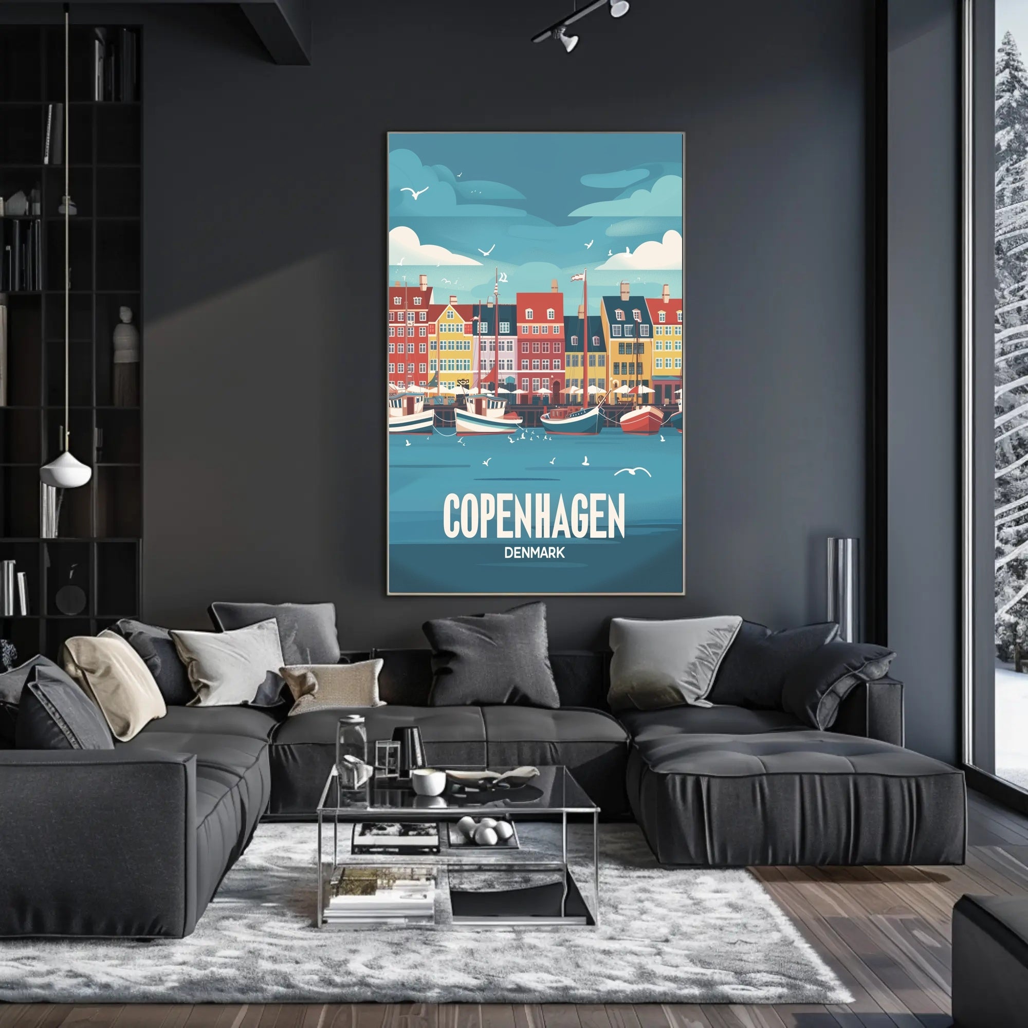 Vibrant Copenhagen Harbor Travel Poster PosterGoat