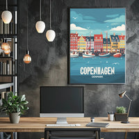 Vibrant Copenhagen Harbor Travel Poster PosterGoat