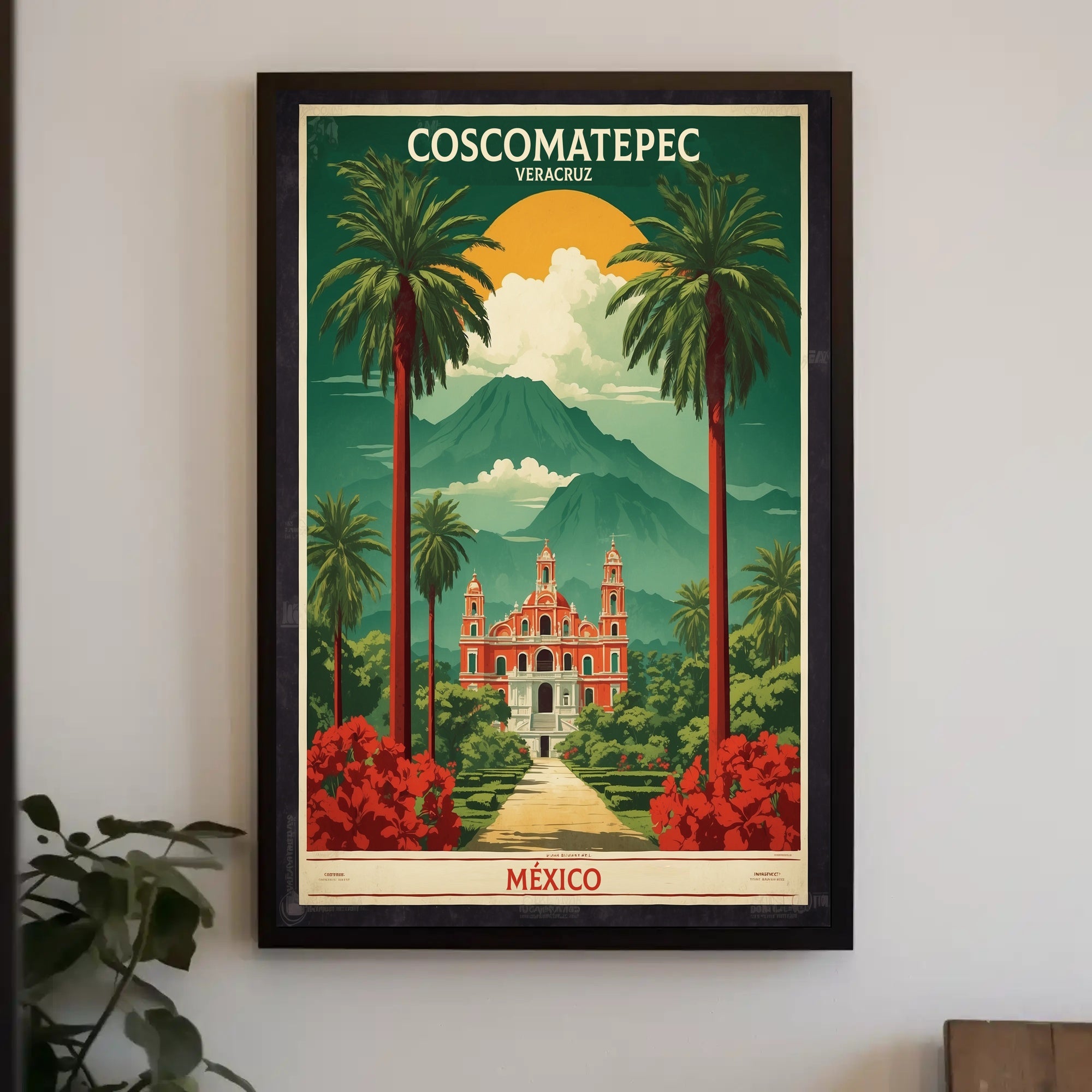 Vibrant Coscomatepec Travel Poster in Vintage Artistic Style PosterGoat