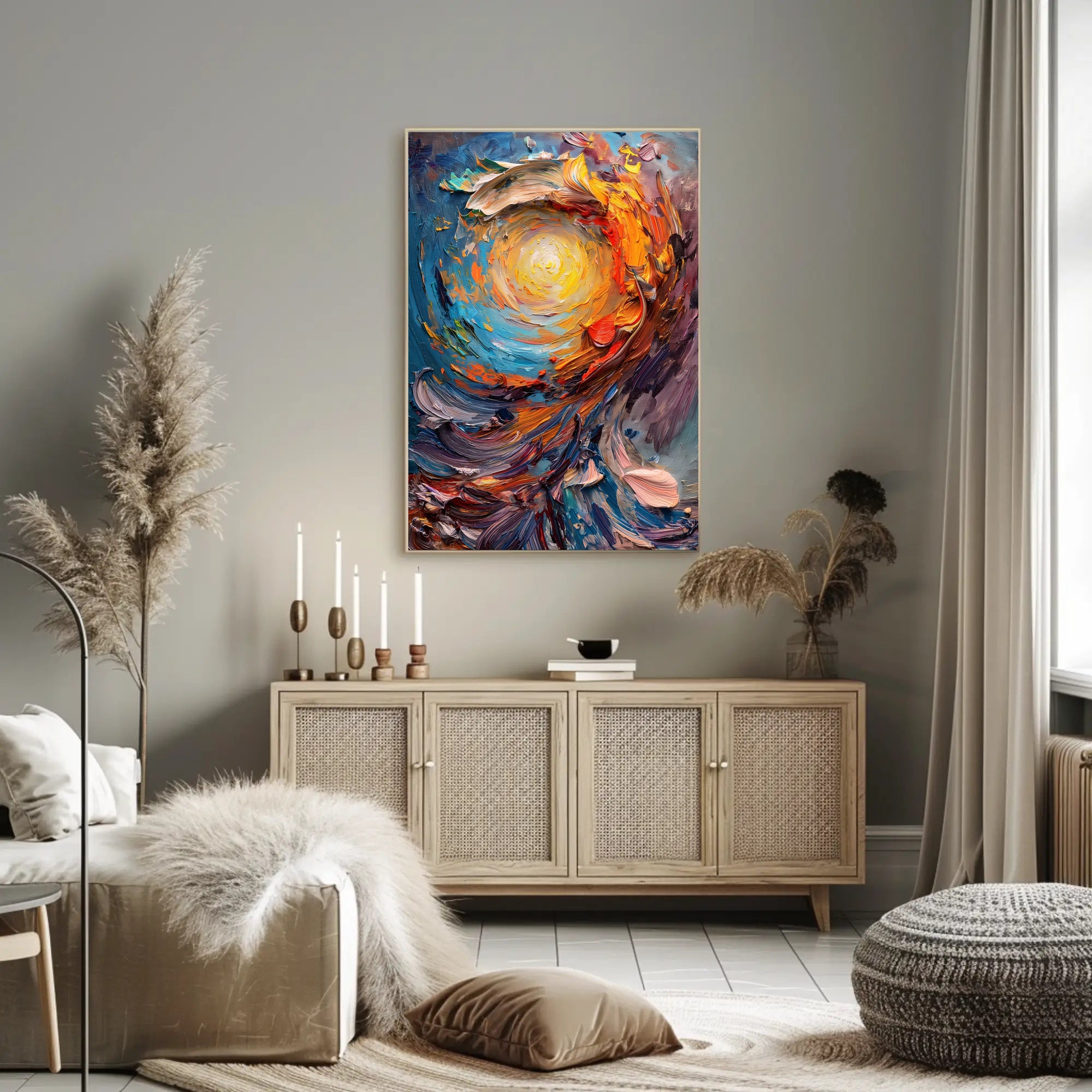 Vibrant Cosmic Vortex Abstract Art Poster - Abstract or Artistic Poster PosterGoat