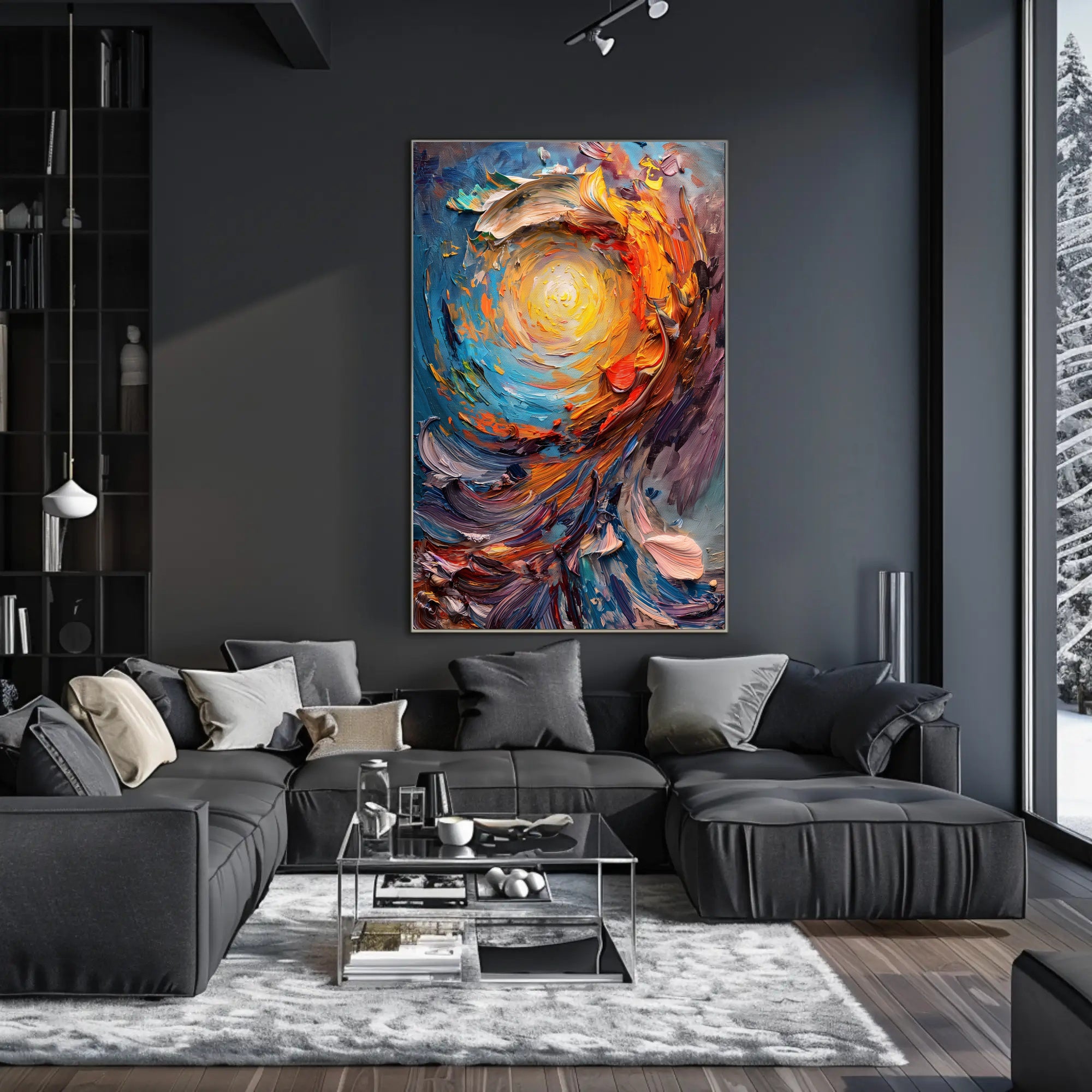 Vibrant Cosmic Vortex Abstract Art Poster - Abstract or Artistic Poster PosterGoat