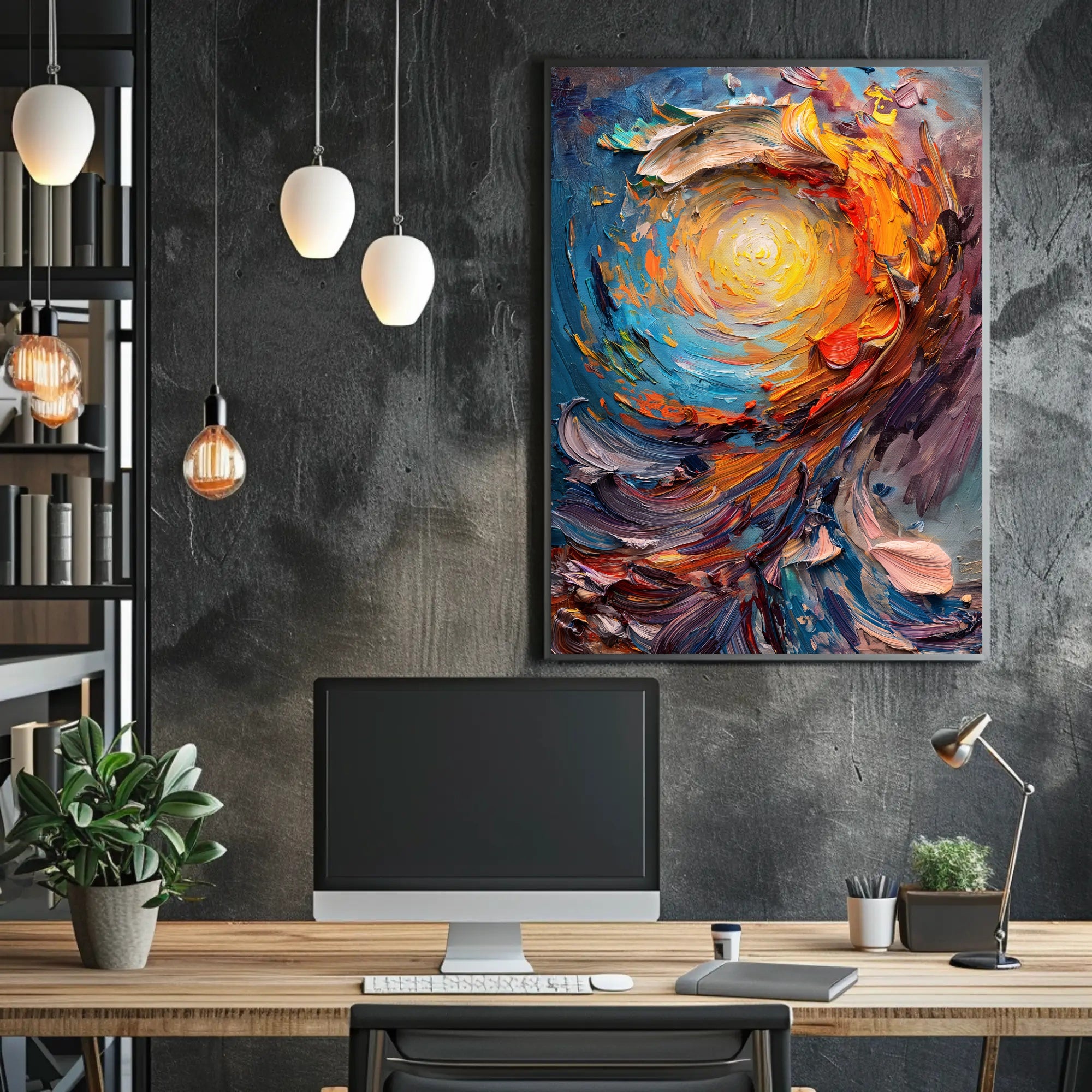 Vibrant Cosmic Vortex Abstract Art Poster - Abstract or Artistic Poster PosterGoat