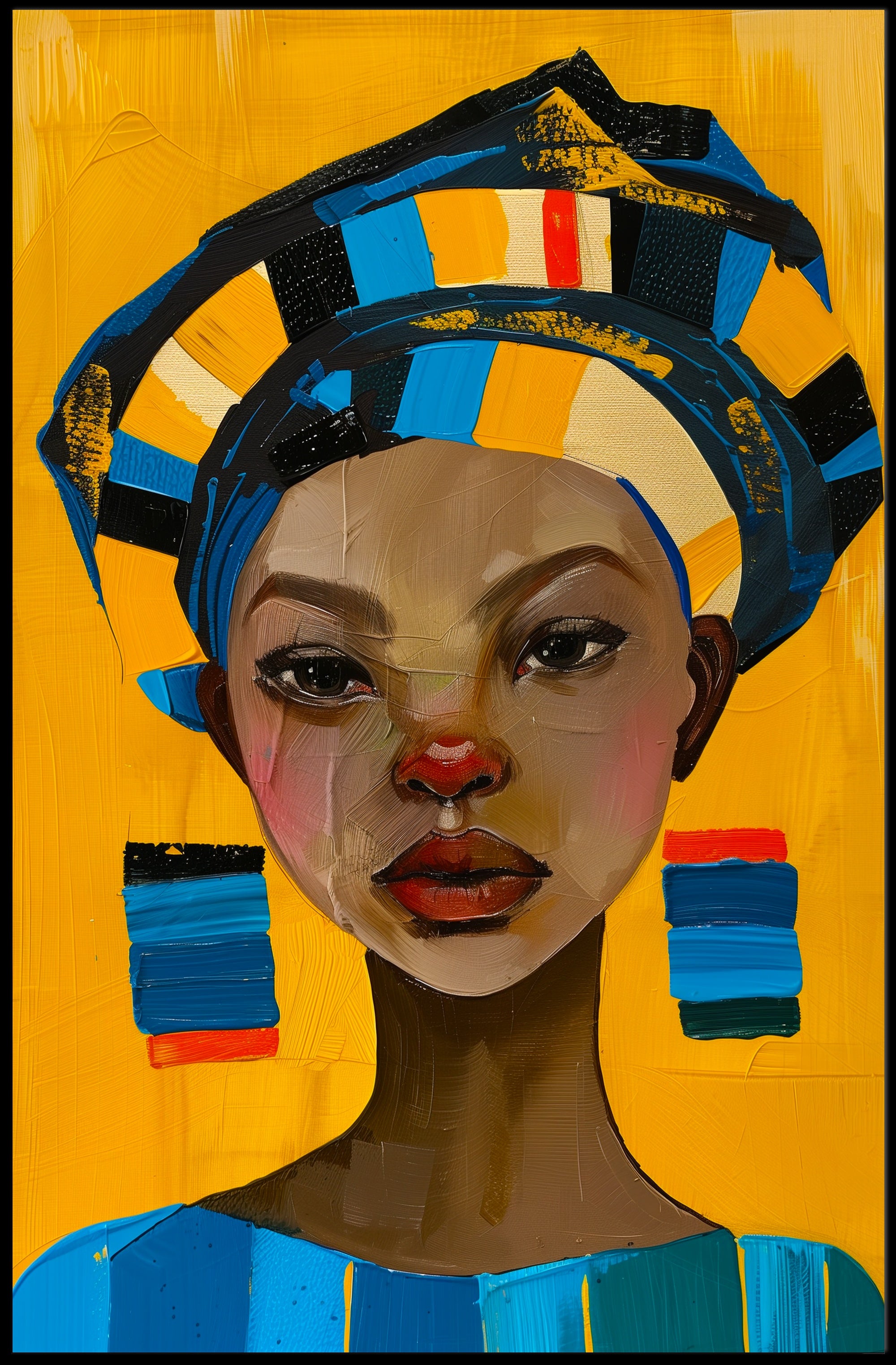 Vibrant Cultural Portrait Poster Celebrating Bold Artistic Expression PosterGoat