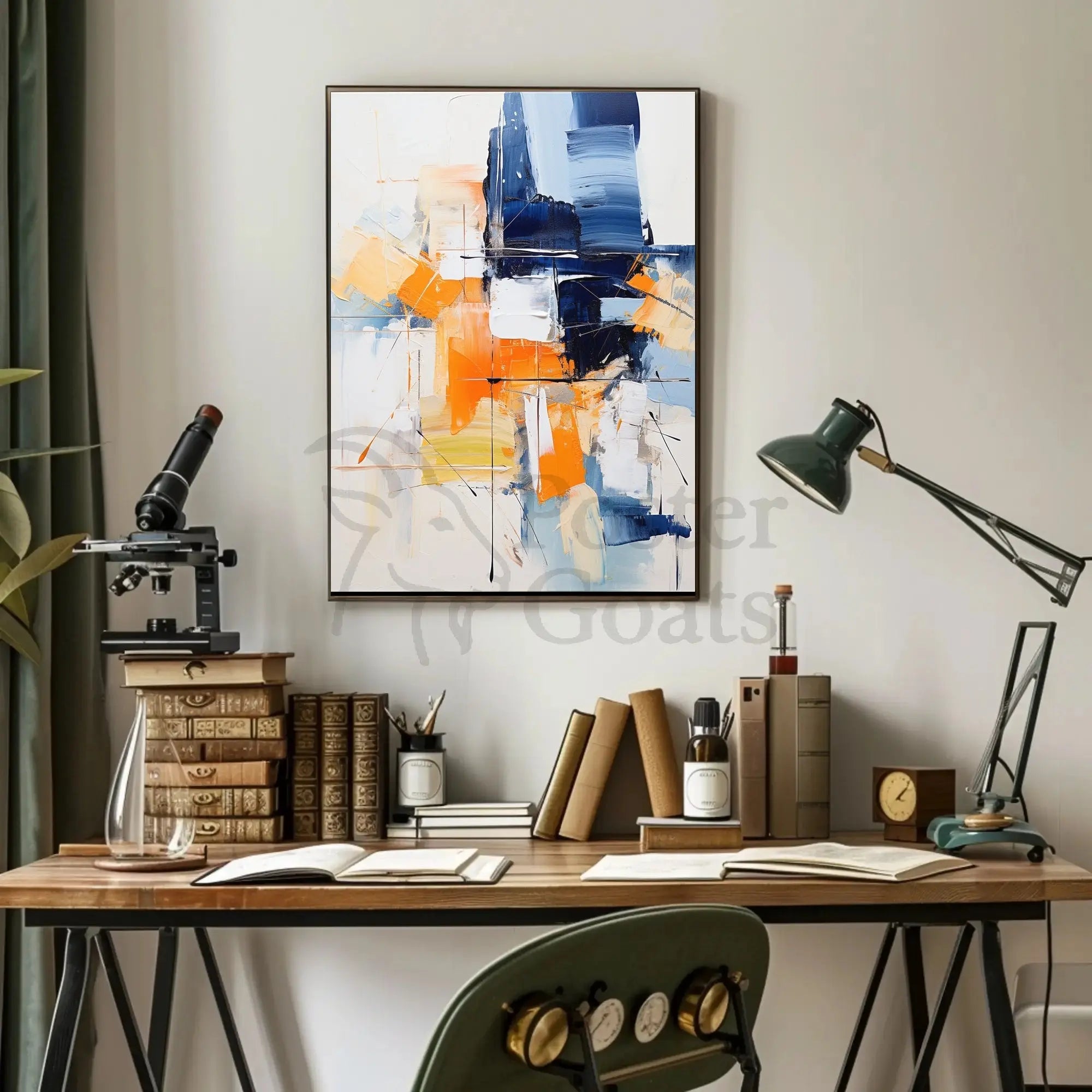 Vibrant Dynamic Abstract Expressionism Art Print Poster PosterGoat