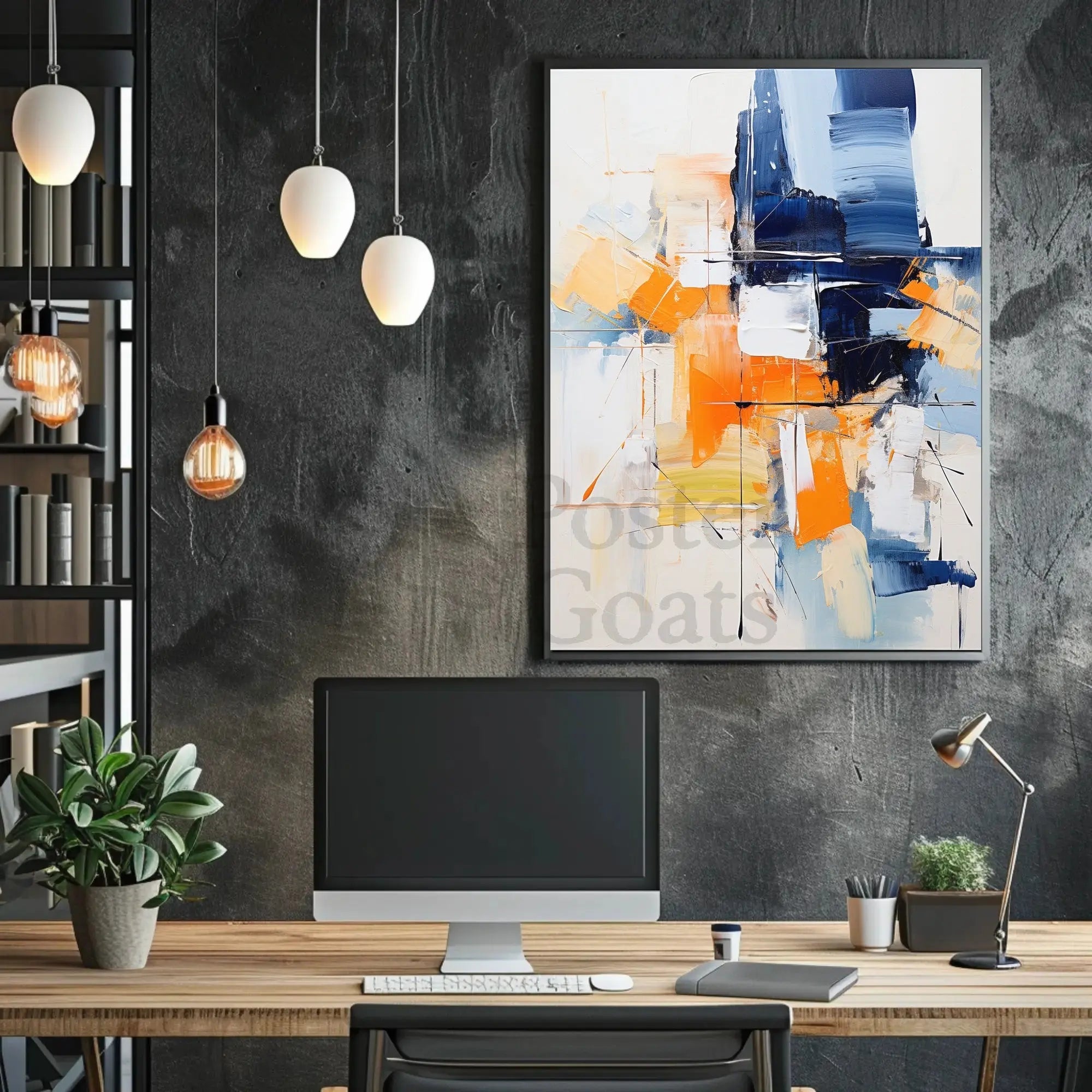 Vibrant Dynamic Abstract Expressionism Art Print Poster PosterGoat