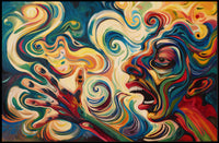 Vibrant Expressionist Face Surrealism Energetic Abstract Artistic Poster PosterGoat