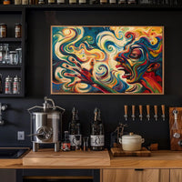 Vibrant Expressionist Face Surrealism Energetic Abstract Artistic Poster PosterGoat