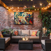 Vibrant Expressionist Face Surrealism Energetic Abstract Artistic Poster PosterGoat