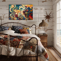 Vibrant Expressionist Face Surrealism Energetic Abstract Artistic Poster PosterGoat