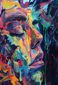 Vibrant Expressionistic Abstract Face Art Artistic Poster PosterGoat