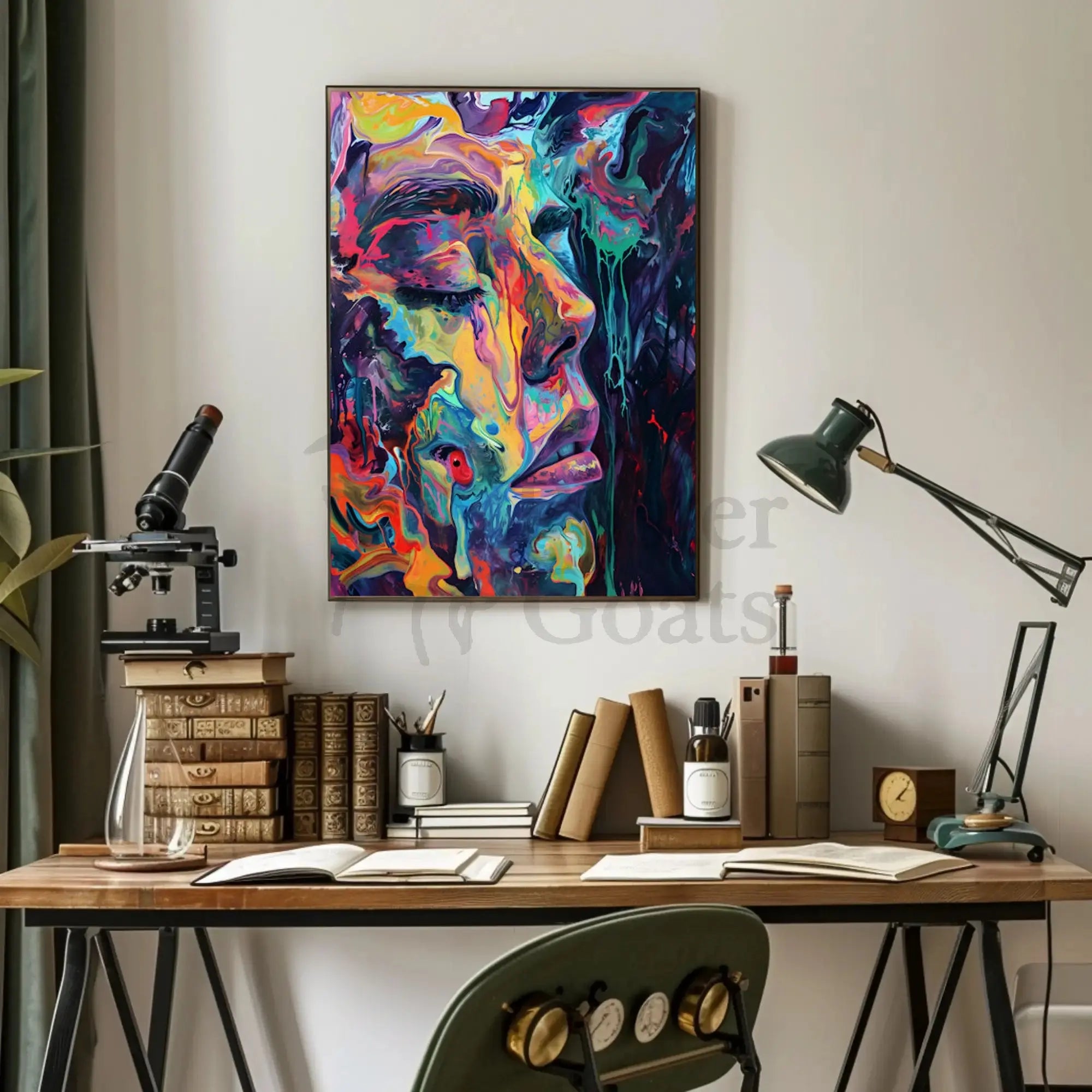 Vibrant Expressionistic Abstract Face Art Artistic Poster PosterGoat
