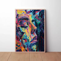 Vibrant Expressionistic Abstract Face Art Artistic Poster PosterGoat