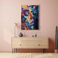 Vibrant Expressionistic Abstract Face Art Artistic Poster PosterGoat