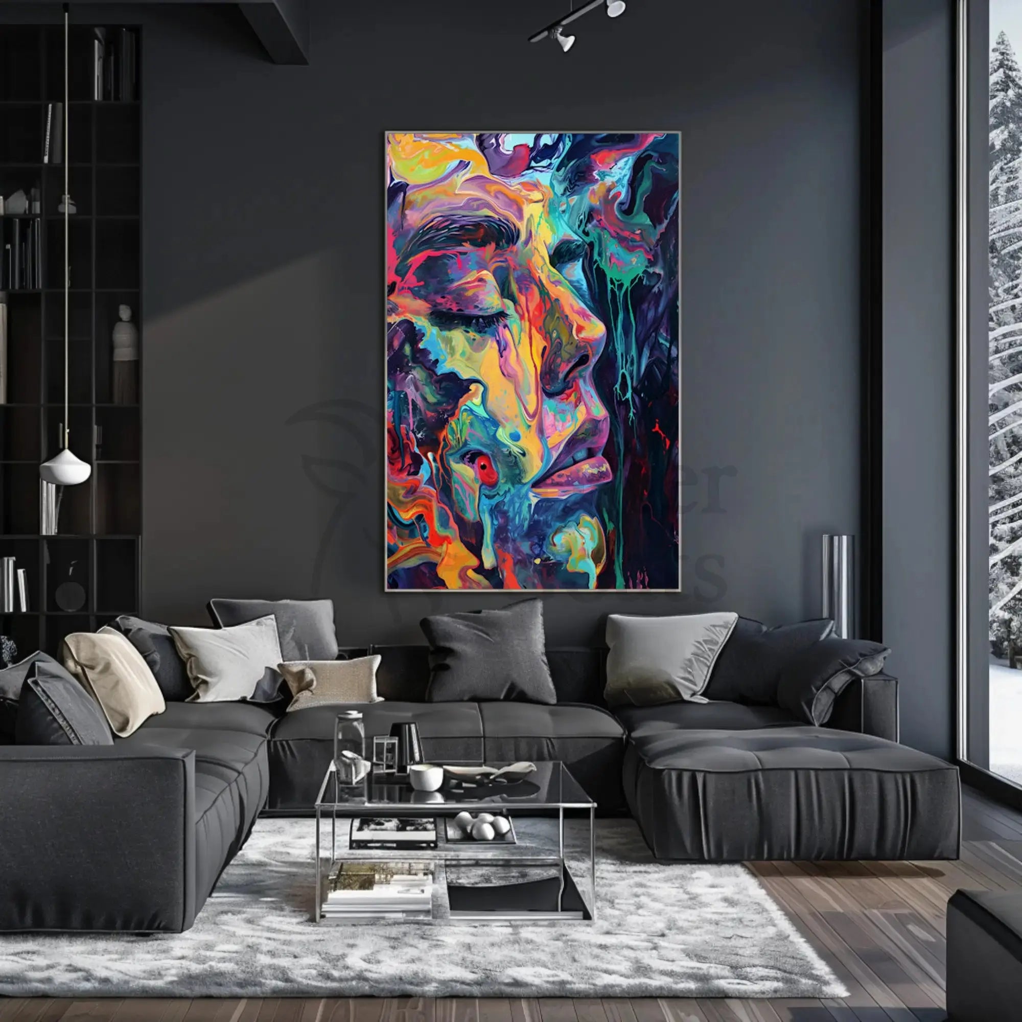 Vibrant Expressionistic Abstract Face Art Artistic Poster PosterGoat