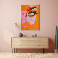Vibrant Eye and Butterfly Composition Abstract Artistic Poster PosterGoat