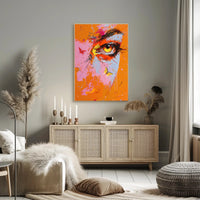 Vibrant Eye and Butterfly Composition Abstract Artistic Poster PosterGoat