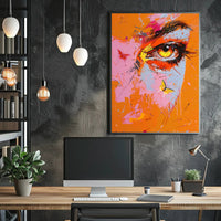 Vibrant Eye and Butterfly Composition Abstract Artistic Poster PosterGoat