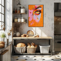 Vibrant Eye and Butterfly Composition Abstract Artistic Poster PosterGoat