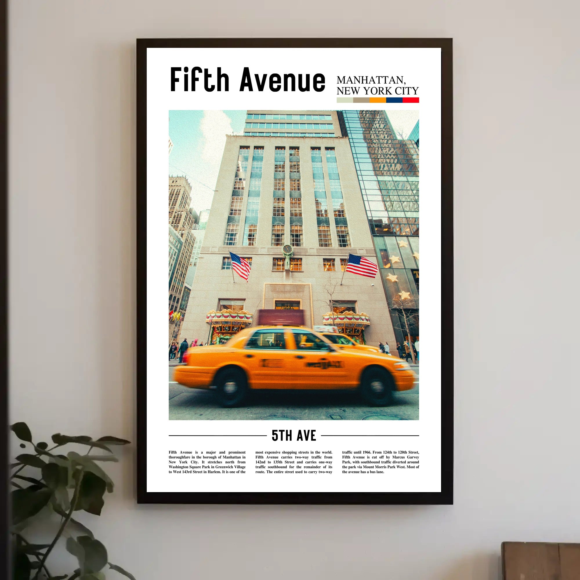 Vibrant Fifth Avenue Street Scene Travel Poster PosterGoat