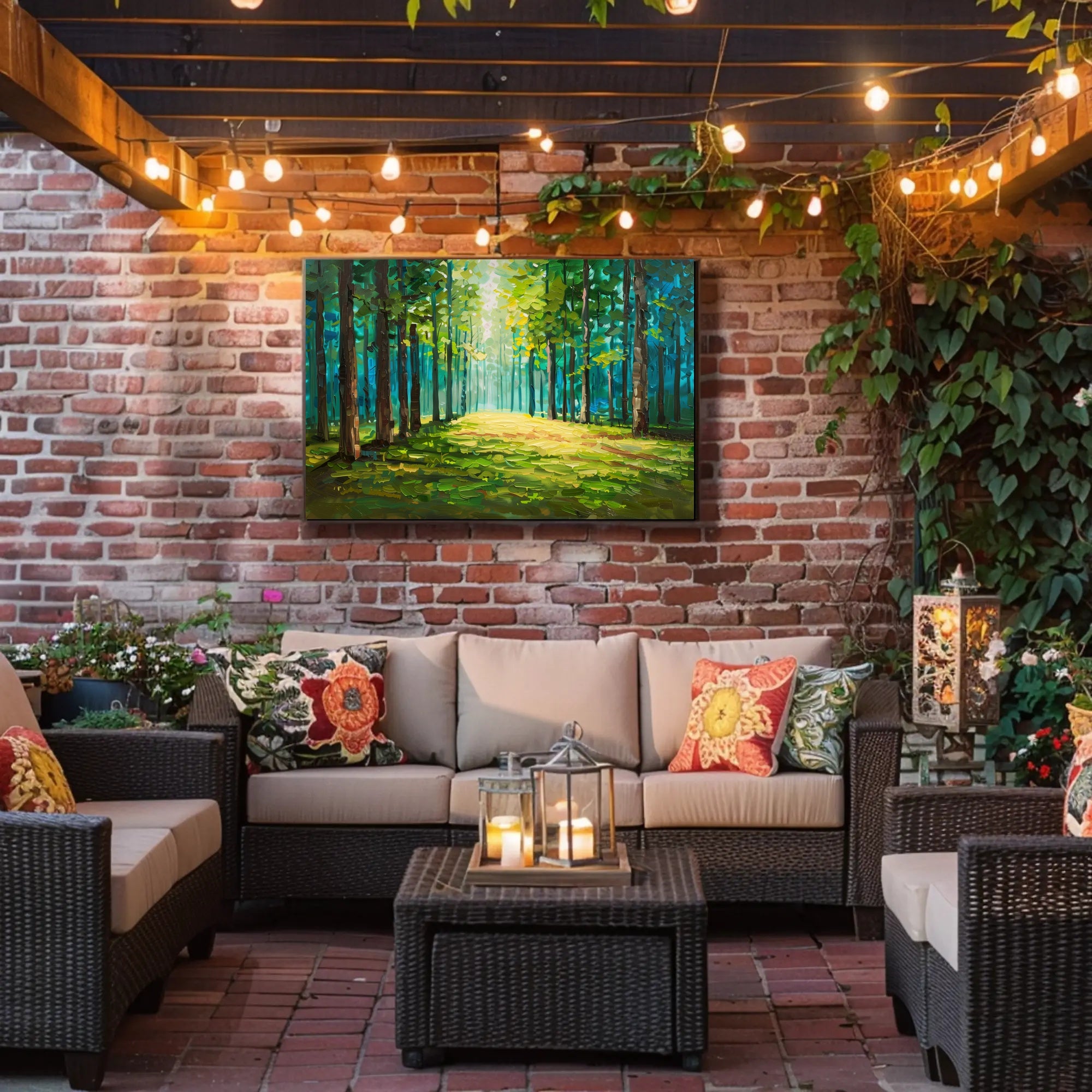 Vibrant Forest Scene: Abstract or Artistic Poster PosterGoat