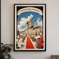 Vibrant French Village Scene with Charming Cultural Heritage Poster PosterGoat