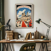 Vibrant French Village Scene with Charming Cultural Heritage Poster PosterGoat