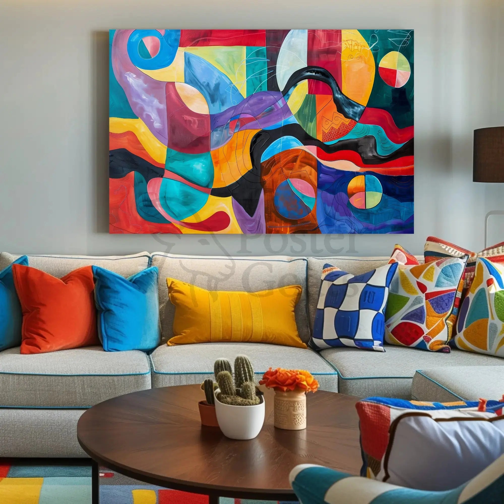 Vibrant Geometric Abstraction for Dynamic Spaces Poster PosterGoat