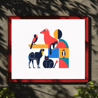 Vibrant Geometric Animal Art Poster - Abstract or Artistic Poster PosterGoat