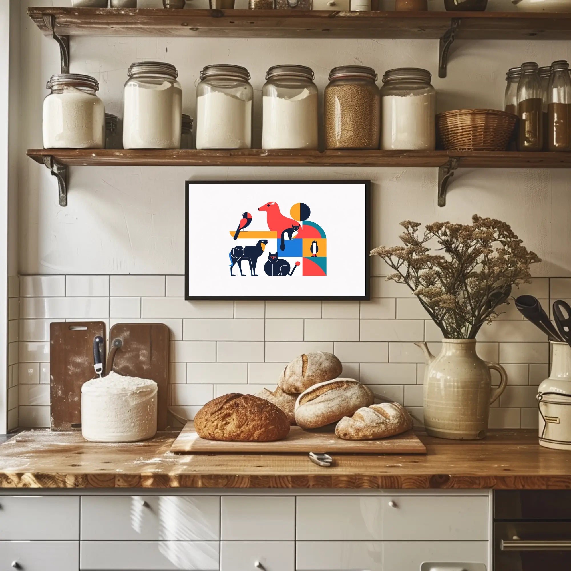 Vibrant Geometric Animal Art Poster - Abstract or Artistic Poster PosterGoat