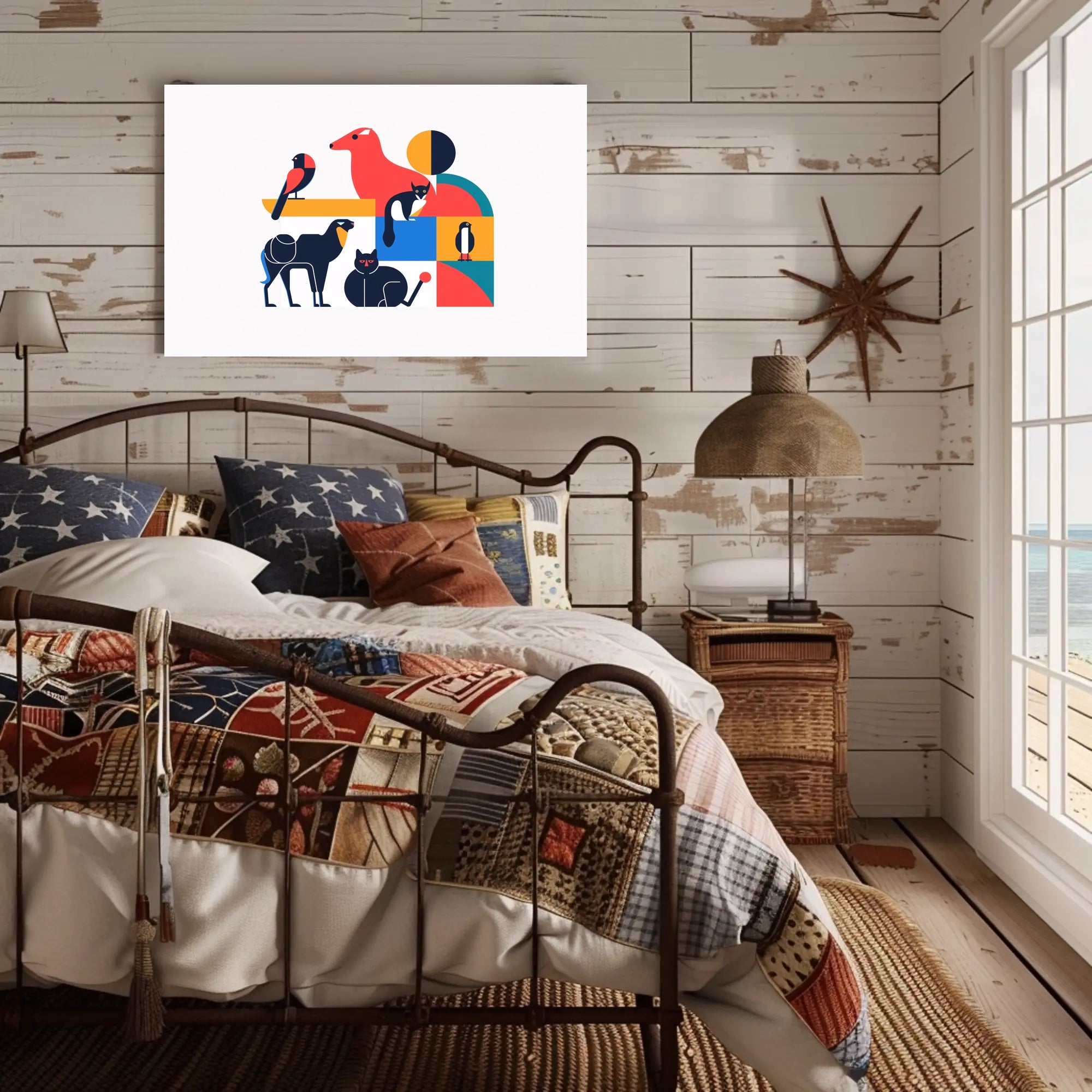 Vibrant Geometric Animal Art Poster - Abstract or Artistic Poster PosterGoat