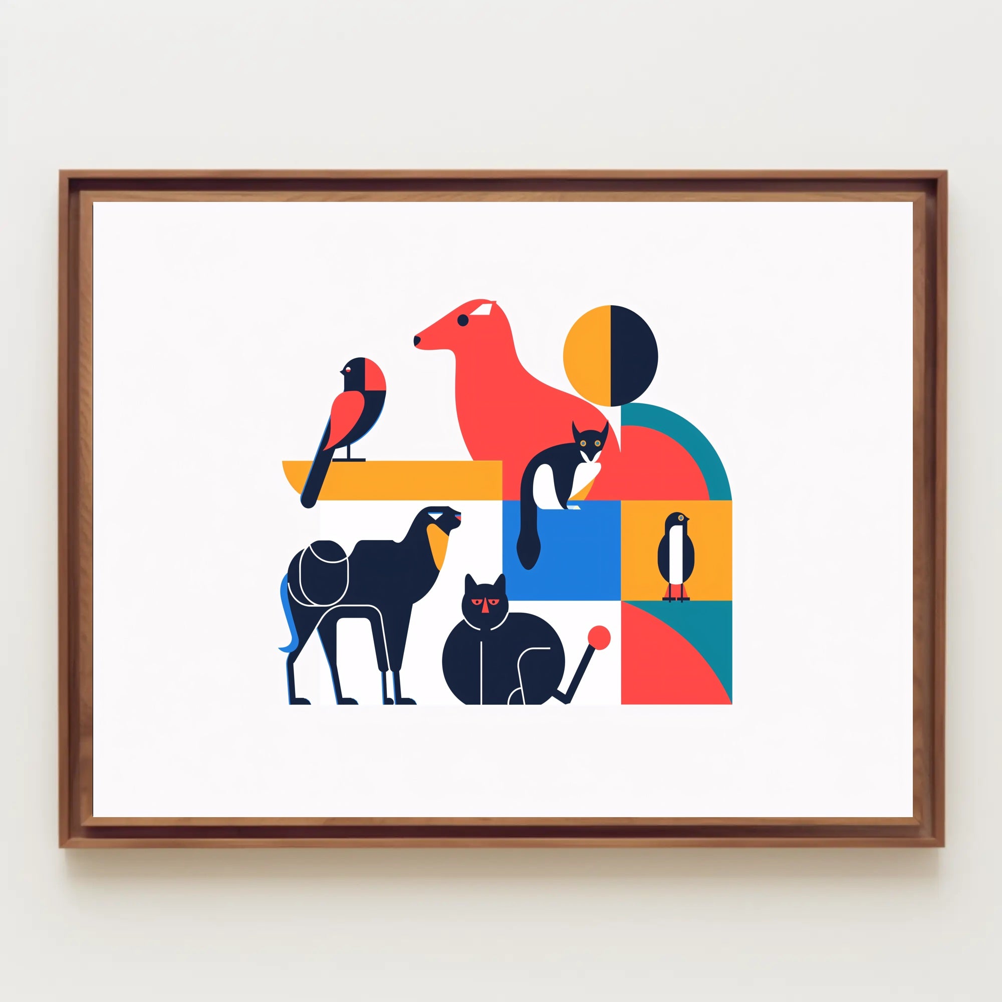 Vibrant Geometric Animal Art Poster - Abstract or Artistic Poster PosterGoat
