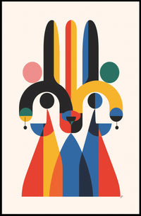 Vibrant Geometric Art in Modern Abstract Poster PosterGoat