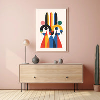 Vibrant Geometric Art in Modern Abstract Poster PosterGoat
